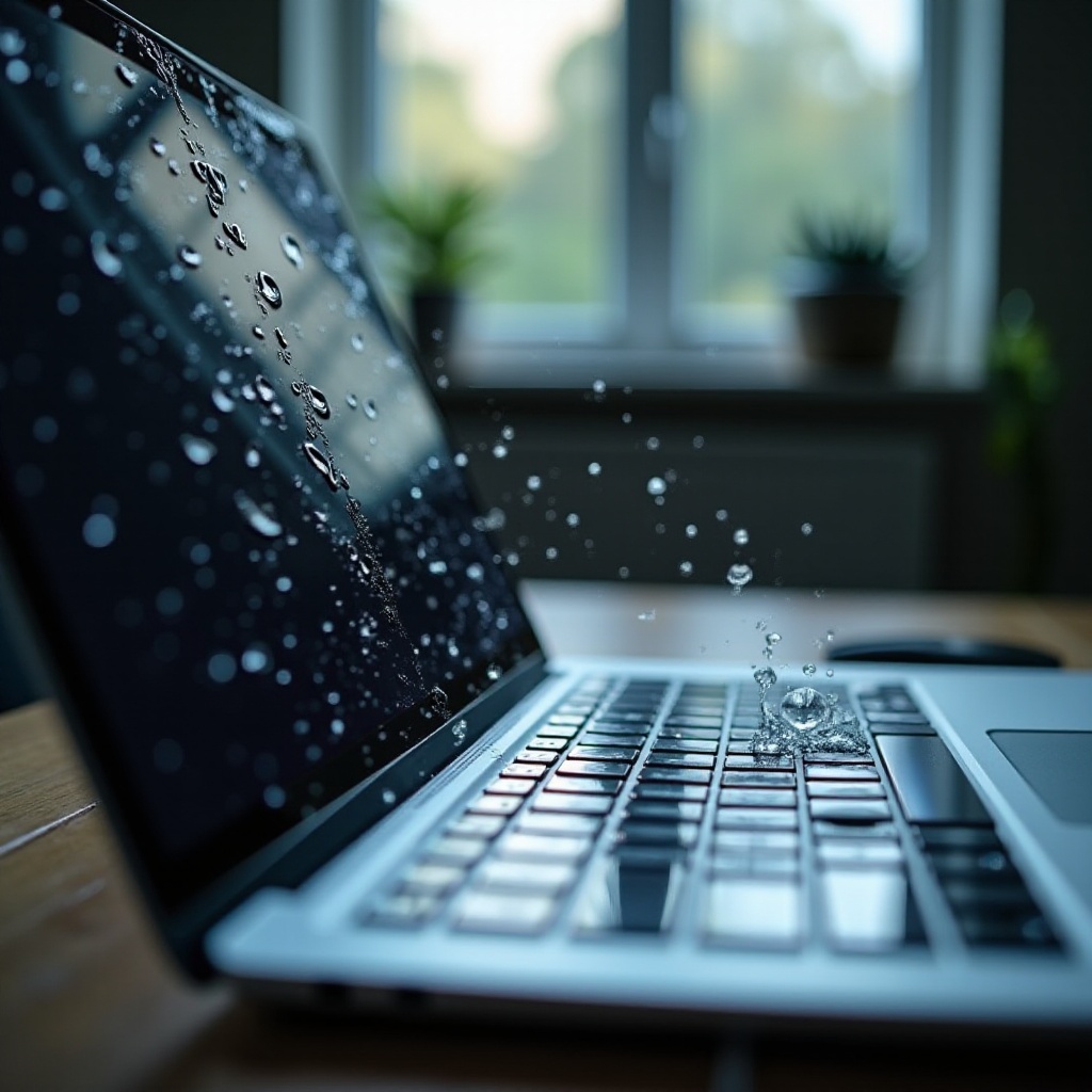 wasser auf laptop was tun